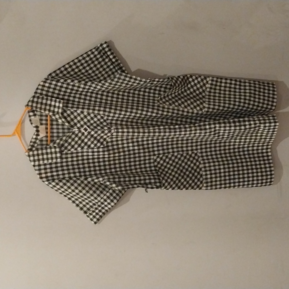 Chic Black and White Gingham Midi Dress - Picture 1 of 4